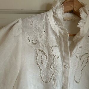 sézane embroidered blouse